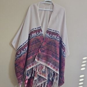 Bohemian Fringe Shawl with Pattern